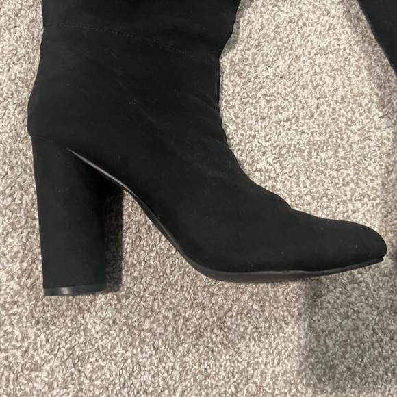 Over the Knee high black round heel boots! Wide calf! - Picture 3 of 3